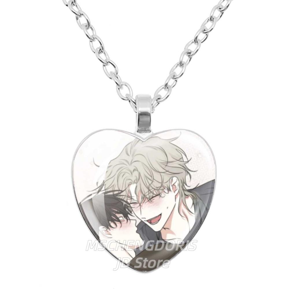 Low Tide In Twilight Anime Necklace Taeju YEO Euihyun KIM Glass Cabochon Heart Shaped Pendant Necklace Charm Jewelry Gift