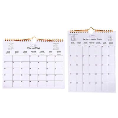 Calendar - - 12 Months Wall Calendar from July To June , Multilingual Coil Planner Agenda Offi Wall Calen