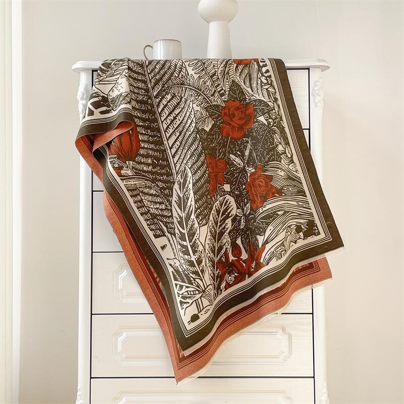 

Осень и зима новый ретро имитация кашемира термошарф женская накидка с шарфом для кондиционера накидка женская 190x65cm