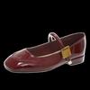 Really Soft Leather~ Red Mary Jane Shoes Women's 2025 New Versatile and Comfortable French Retro Shallow Mouth Single Shoes Small Leather Shoes