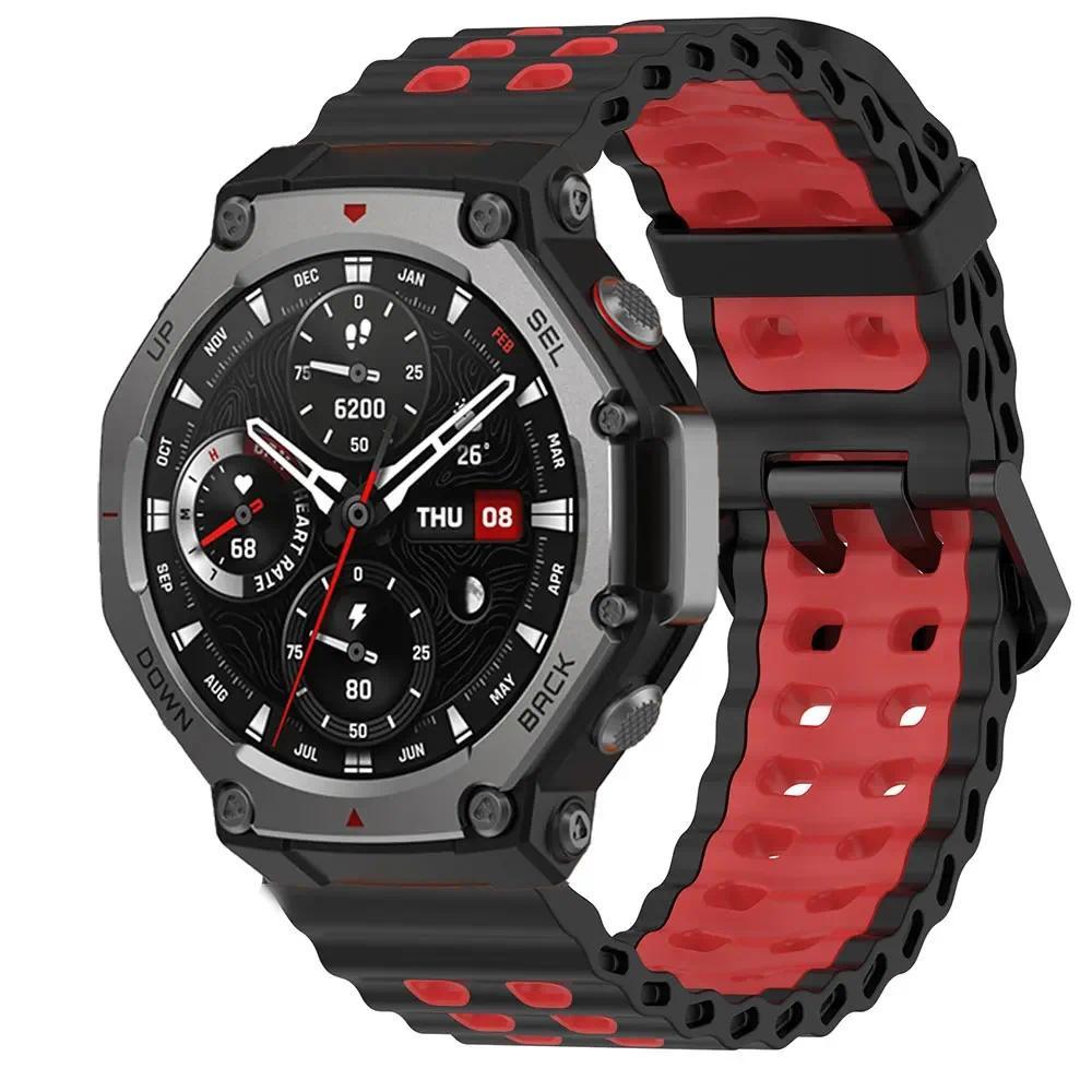 Breathable Silicone Band For Huami Amazfit T-Rex 3 2 1 T-Rex 3Pro 44mm 48mm T-Rex Ultra Colorful Strap Sport Watchband Belt