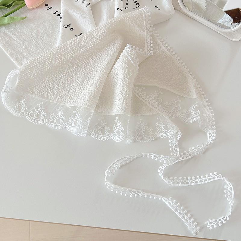 Sweet Flower Triangle Hair Scarf Women Headband Trendy French Pastoral Lace Headwear Girls Scarves Summer Hair Accessories