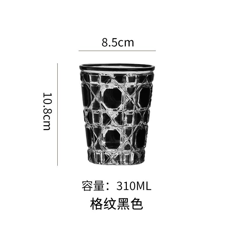 1 stück 310 ml Vintage Bunte Glas Geprägte Wassertasse Eiskaffeetasse Trinkgläser Für Saft Milch Tee Drinkware Glaswaren Geschenk