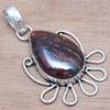 Pendant Iron Tiger's Eye Gemstone Mother'Day Silver Jewelry 1.75"