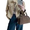 Women's Faux Suede Slimming Jacket - Korean Style, Loose Fit, Long Sleeve, Autumn/Winter Collection