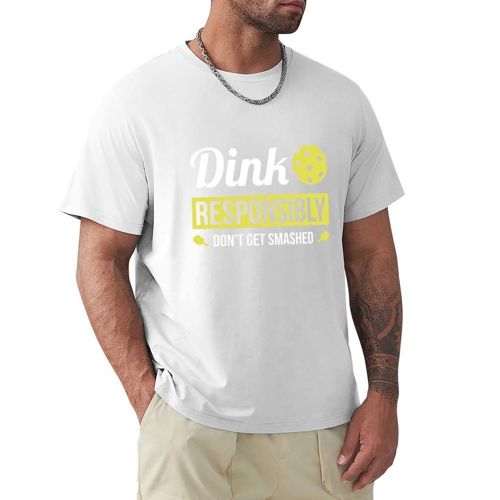 Dink Responsibly Funny Pickleball TShirt man clothes quick drying summer shirt Mens t shirts