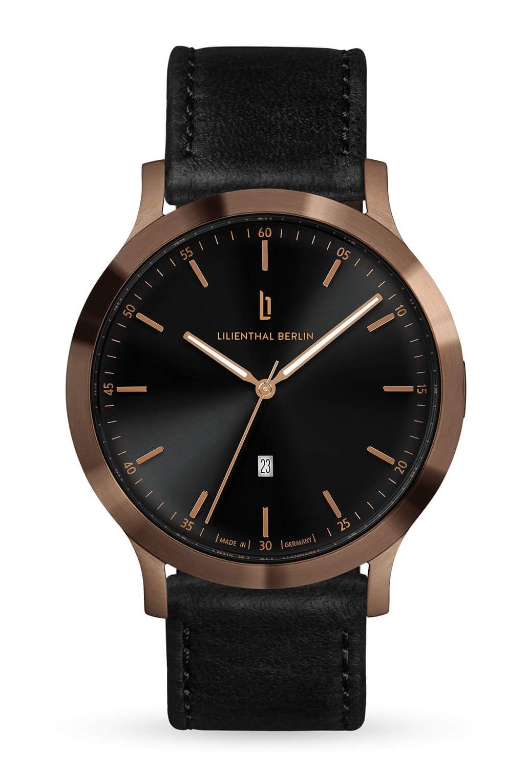 

Lilianthal Berlin Made in Black Men s Watch, Date, Germany, H01-106-B004LB, чорний