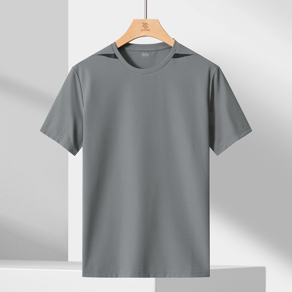 Cool Ice Silk Short Sleeve Men's Summer Mountaineering Fitness Men's Breathable Sports Top