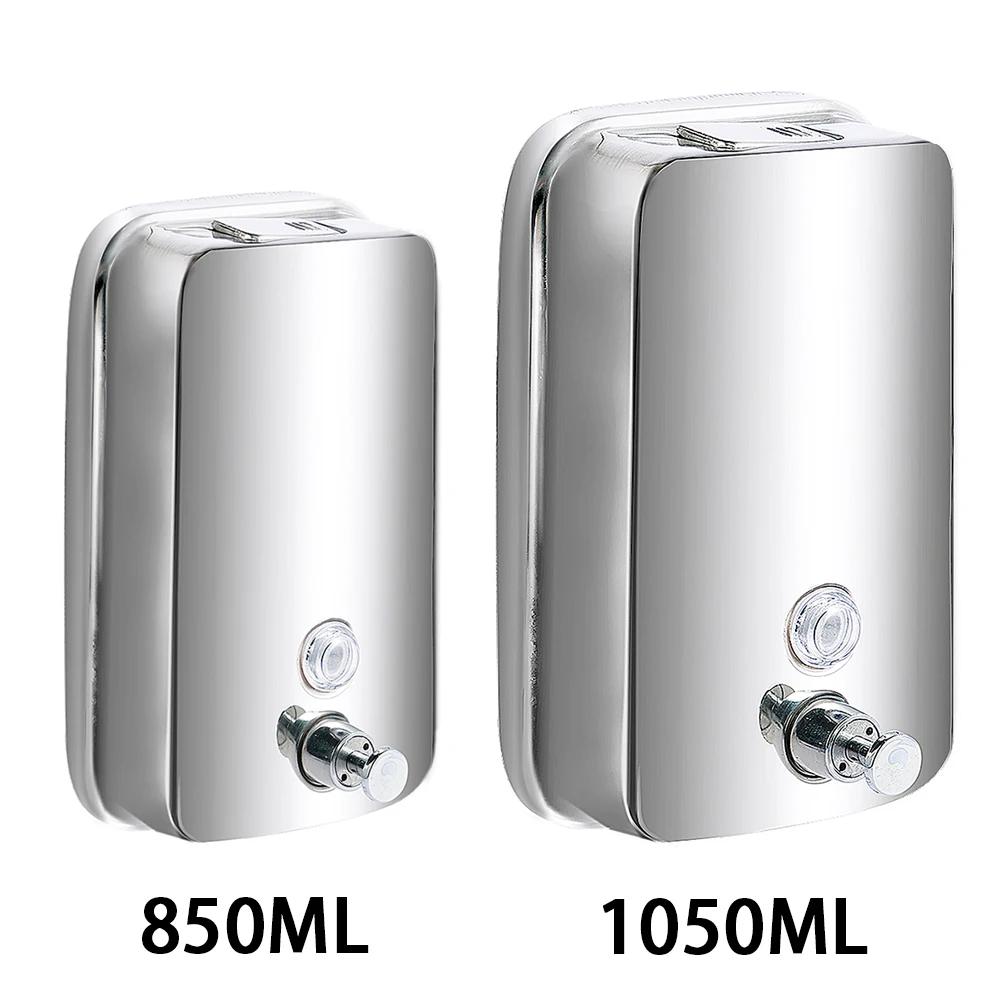 850ML/1050ML Soap Dispenser Stainless Steel Wall Mount Bathroom Liquid Soap Detergent Shower Gel Storage Bottle Toilet Kitchen