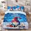 3Pcs Merry Christmas Dwarf Printed Coreless Bedding Set With Multi Size Bedding Decoration Bedrooms Dormitories Machine Washable