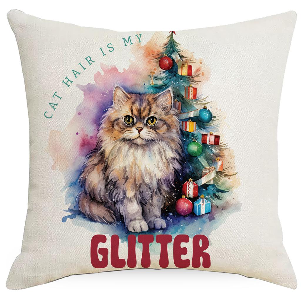 Christmas Cat Pillowcase Sofa Decoration Pillowcase Nordic Simple Modern Christmas Day