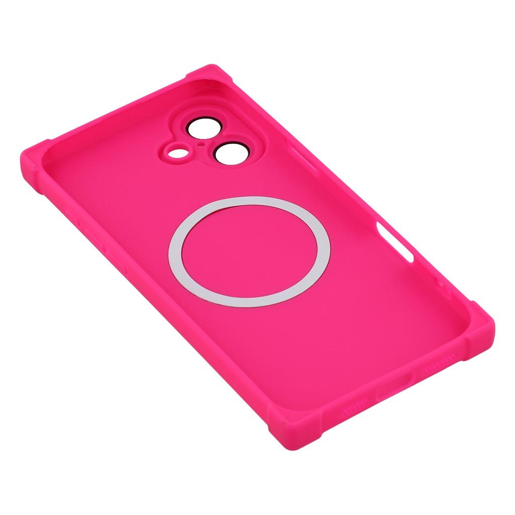 For iPhone 16 Case Compatible with MagSafe Straight Edge TPU Phone Cover with Camera Lens Protector