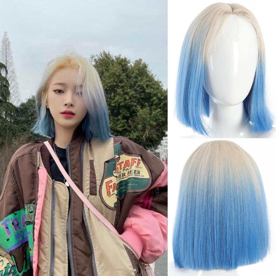 Synthetic Wig Lolita Cosplay Double Ponytail Long Straight Hair Anime Game Cosplay Hair Extensions Halloween Christmas Dress Up