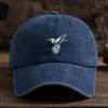 Hummingbird Graphic Washed Baseball Cap Cotton Adjustable Outdoor Sun Protection Hat