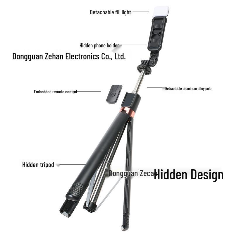 360° Rotating Anti-Shake Selfie Stick Tripod with Bluetooth Remote and Extendable Desktop Stand