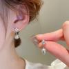 Silver Needle Zircon Flower Pearl Stud Earrings Exquisite Light Luxury High-end Earrings Niche White Versatile Earrings