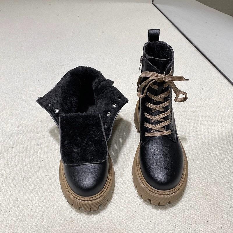 

Оксамитові черевики Martin на товстій підошві з ретро-чобітками для жінок у британському стилі 41