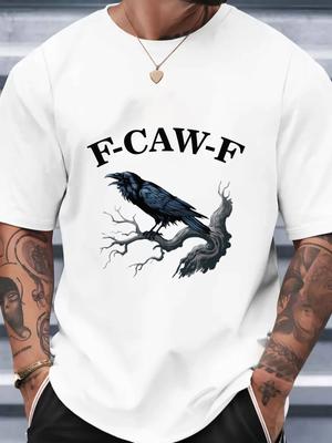 F-CAW-F Rabe T-Shirt Lustig Gotisch Krähe Sarkastischer Vogel Wortspiel Unisex Geschenk T-Shirt Top