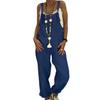 Combinaison pour femmes, couleur unie, réglable, Streetwear, pantalon Long, sans manches, col carré, barboteuse pour usage quotidien