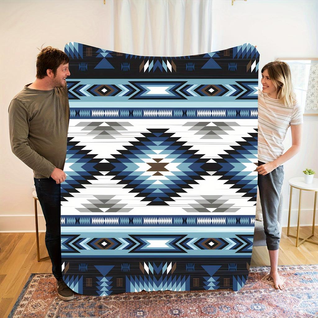 1 Contemporary Flannel Blanket - Digital Print, Soft Quilted Polyester, All-Season Blanket for Home, Office, Travel, and Camping - Comfortab