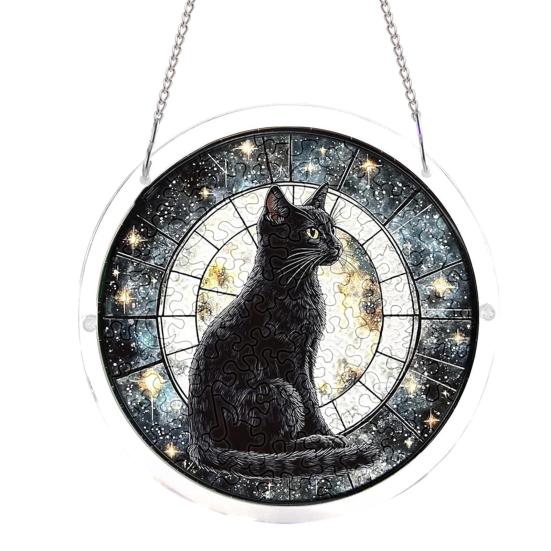 Acrylic Jigsaw Puzzle Suncatcher Large Colorful DIY Sun Catcher Kit for Adults Stained