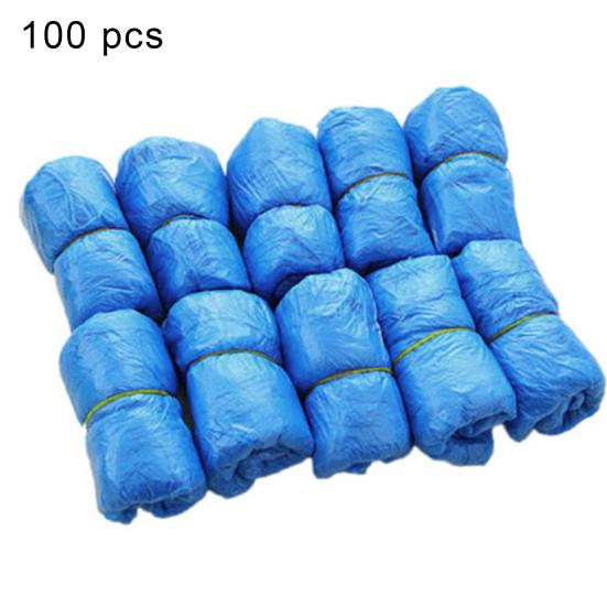 

100Pcs Non-Slip Shoe Covers Disposable Plastic Shoe Sleeves Cleaning Protective Overshoes for Hotel Laboratory