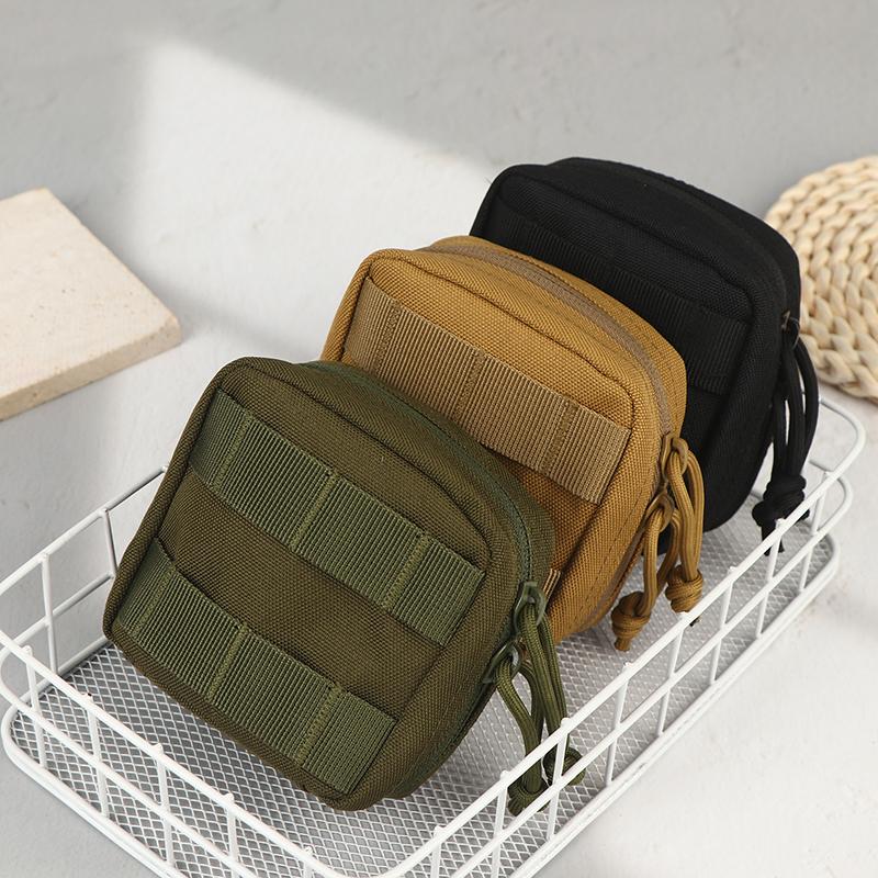 Small Tactical Pouch Micro Utility Molle Pouch Removable Clear Id Pocket Mini Knife Compass Flashlight Card Storage Bag Belt