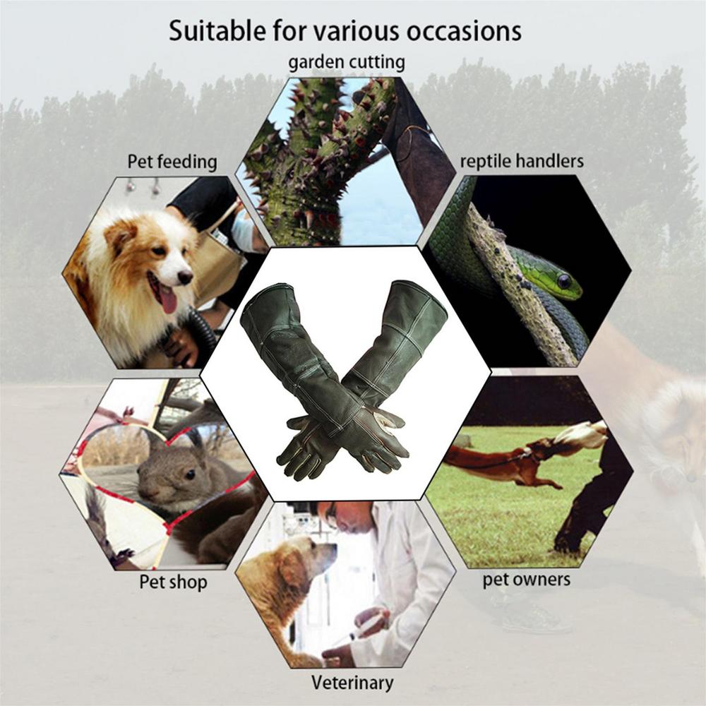 New Pet Gloves Leather Antigrasping Anti Bite Protective Gloves For Cat Dog Gardening Work Gloves Pets Training Feeding Gloves