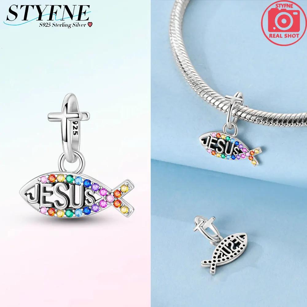 

Charm Bead Components Copper Metal Holy Light Jesus and Fish Bead Components Compatible With Plata Authentic Original Bracelet High Quality Fine