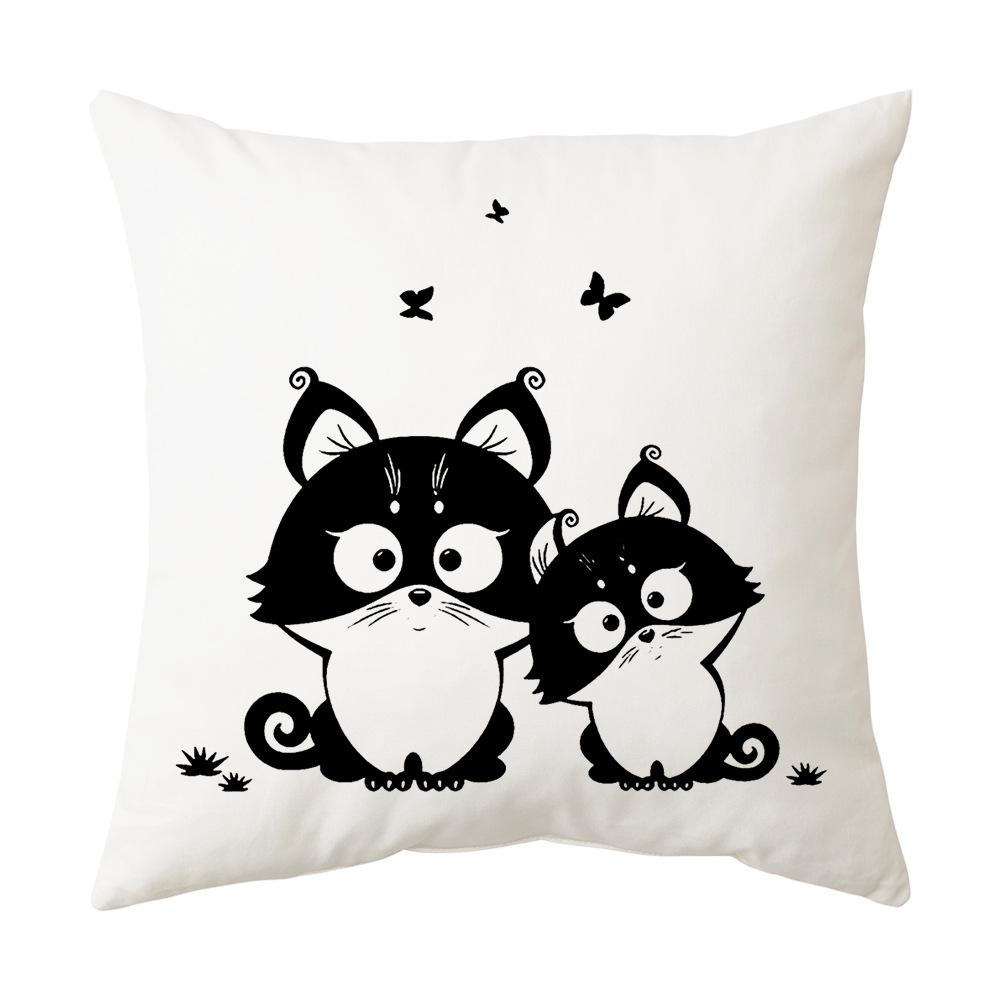 New Cartoon Cat Pillow Cushion Cover Digital Printing Pillow Cover