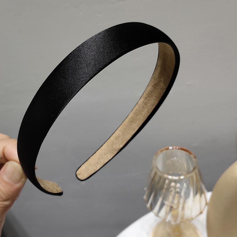 Шикарная тонкая ободок для волос в французском стиле, однотонный, винтажный шелковый аксессуар для волос