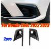 2x Glänzend Schwarz Nebelscheinwerfer Stoßfänger Lichtabdeckung Zierleiste Für Honda Civic -2024