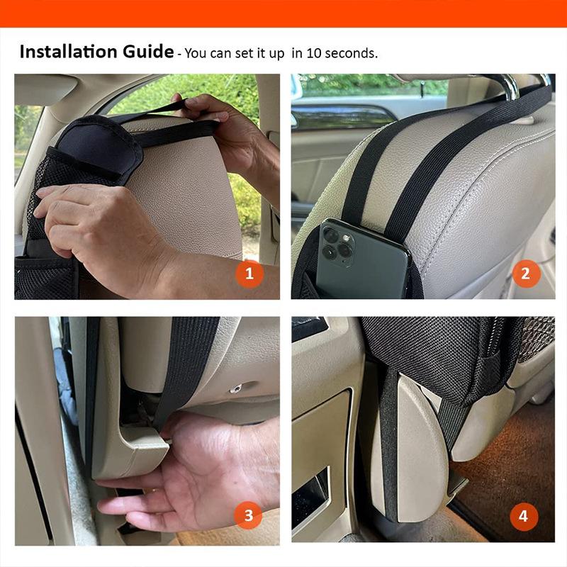 Car Seat Back Hanging Bag Oxford Cloth Waterproof Thermal Pressure Resistant Handle Side Storage Bag Vehicle Compression