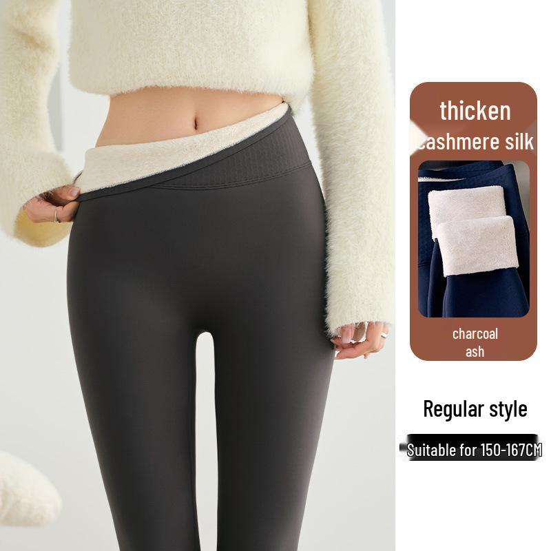 Plus-Size Fleece-Lined Shark Pants: High-Waisted, Thick, and Warm Yoga Leggings for Autumn/Winter 2025