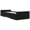 Bed Frame with Storage Black Oak 80 X 200 Cm