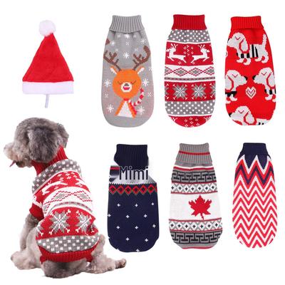 Festive Reindeer & Snowflake High Neck Sweater for Dogs & Cats