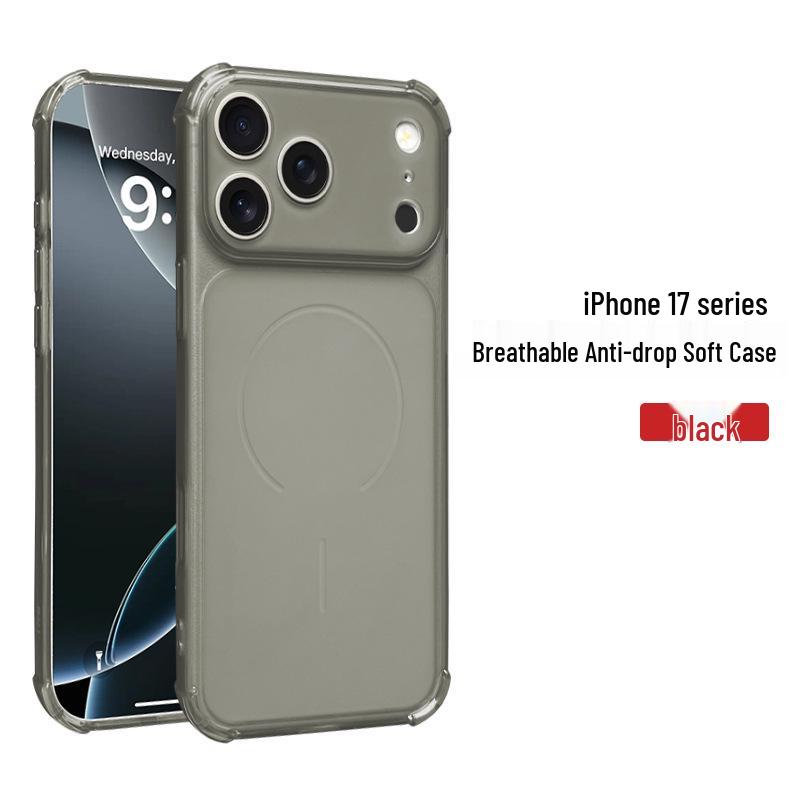 Square Anti-Drop Ultra-Thin Transparent Case for iPhone 17PM iPhone 17 Air прозрачный черный