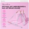 MelodySusie 5Pcs Nail Art Liner Brushes with Nail Brush Holder, Professional Gel Polish Painting Art Design Pen for Thin Long Lines, Tiny Details,