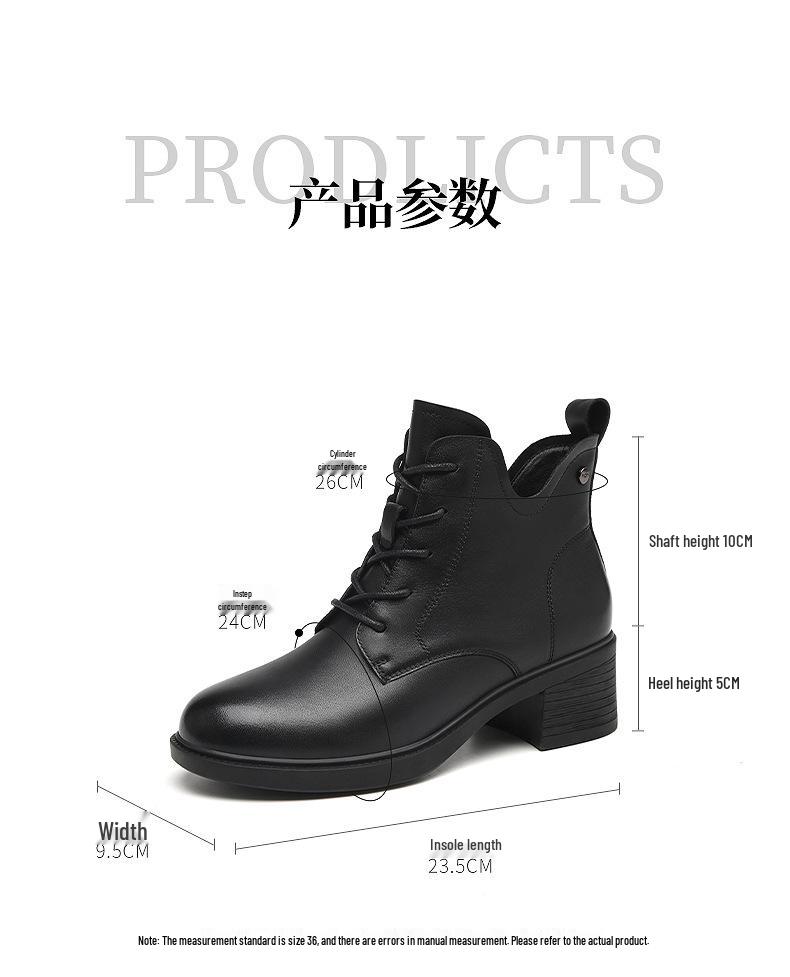 Red Dragonfly Women's Genuine Leather Martin Boots, Spring-Autumn 2024 Collection: Stylish Short Boots for Women