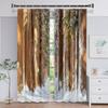 Natural Forest Snow Scene Exterior Door Thin Window Curtains for Kids Living Room Bedroom Bathroom Kicthen Cupboard Hooks2Pieces