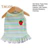 Summer Dog Dress Puppy Sleeveless Striped Strawberry T-Shirt Tutu Skirt Pet Princess Outfit for Small Medium Cat Dog