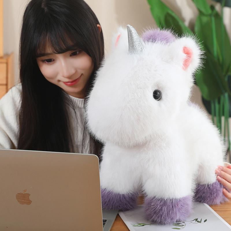 cute dreamworld unicorn plush Toy Cartoon Animal unicorn Pink Purple Plush Doll Home Decor Gift Kids