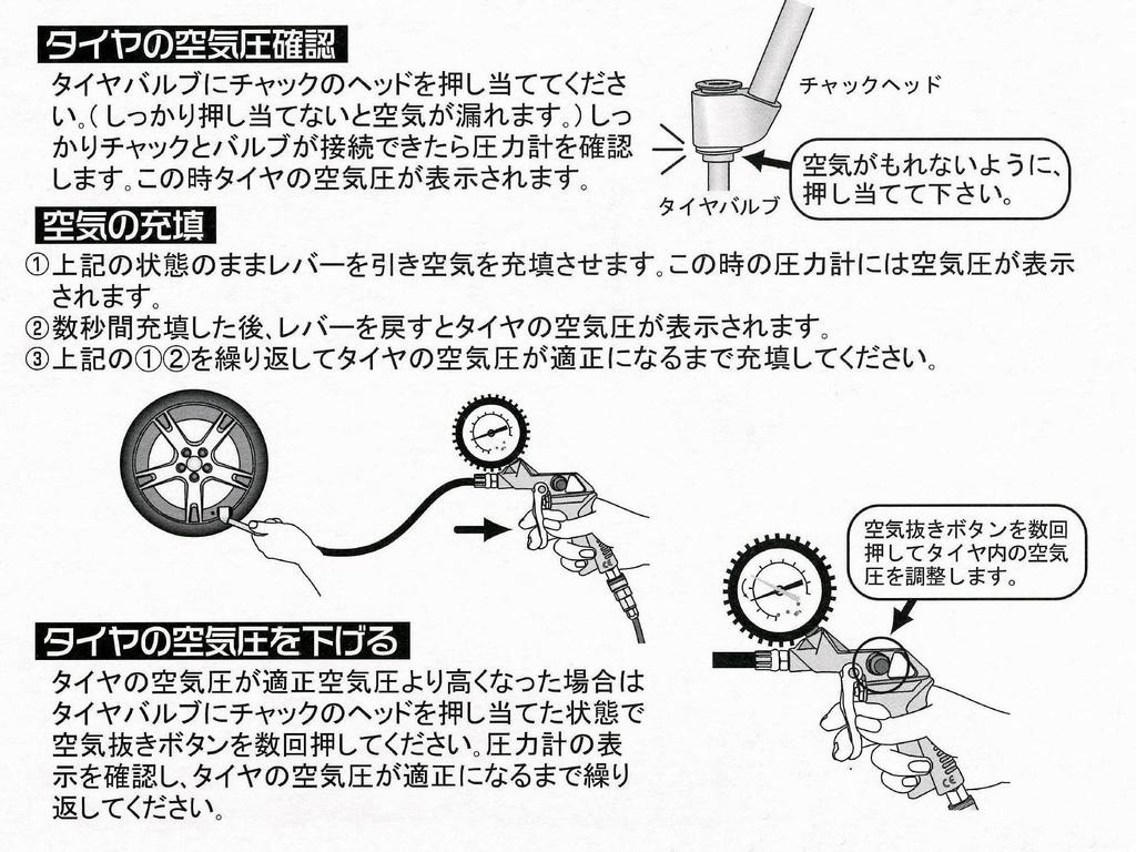 GREATTOOL Arcland Sakamoto Air Chuck Gun with Air Gauge for and Trucks, Cars, Motorcycles, GTAC-02