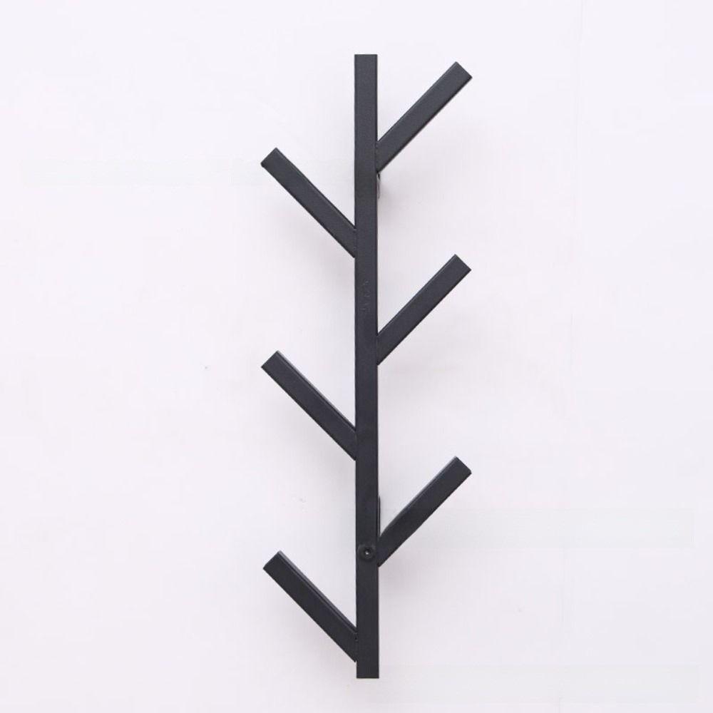 Metal Coat Rack Vertical Home Storage Rack Easy to Install Wall Coat Tree Entryway чёрный