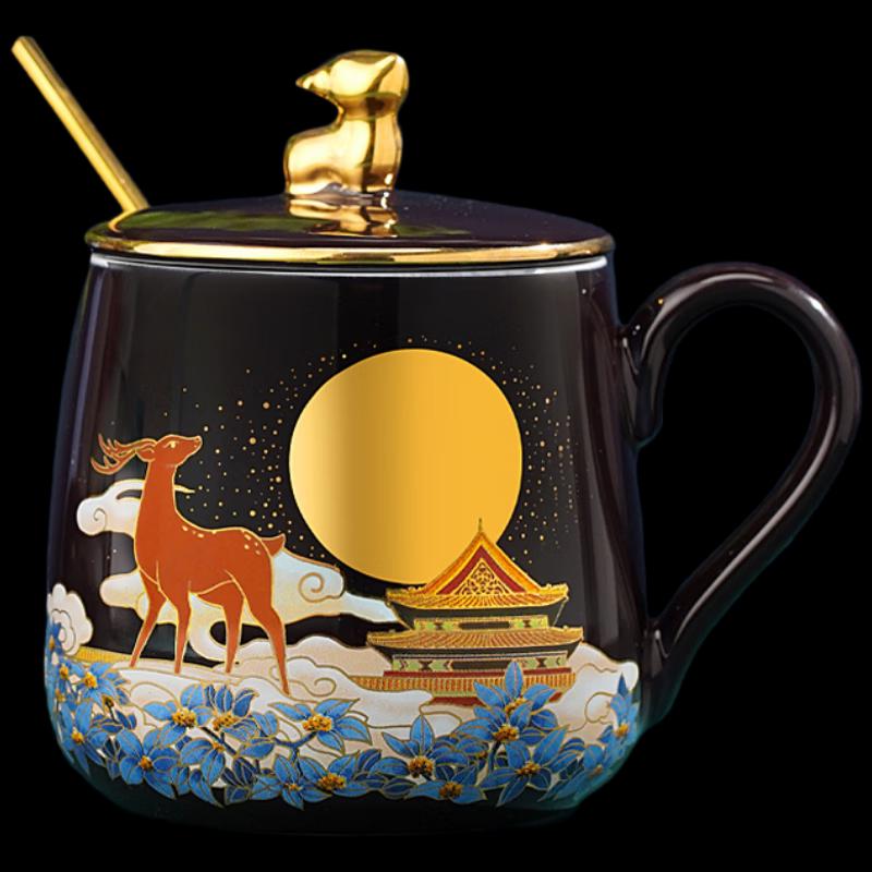 Forbidden City Auspicious Deer Ceramic Mug