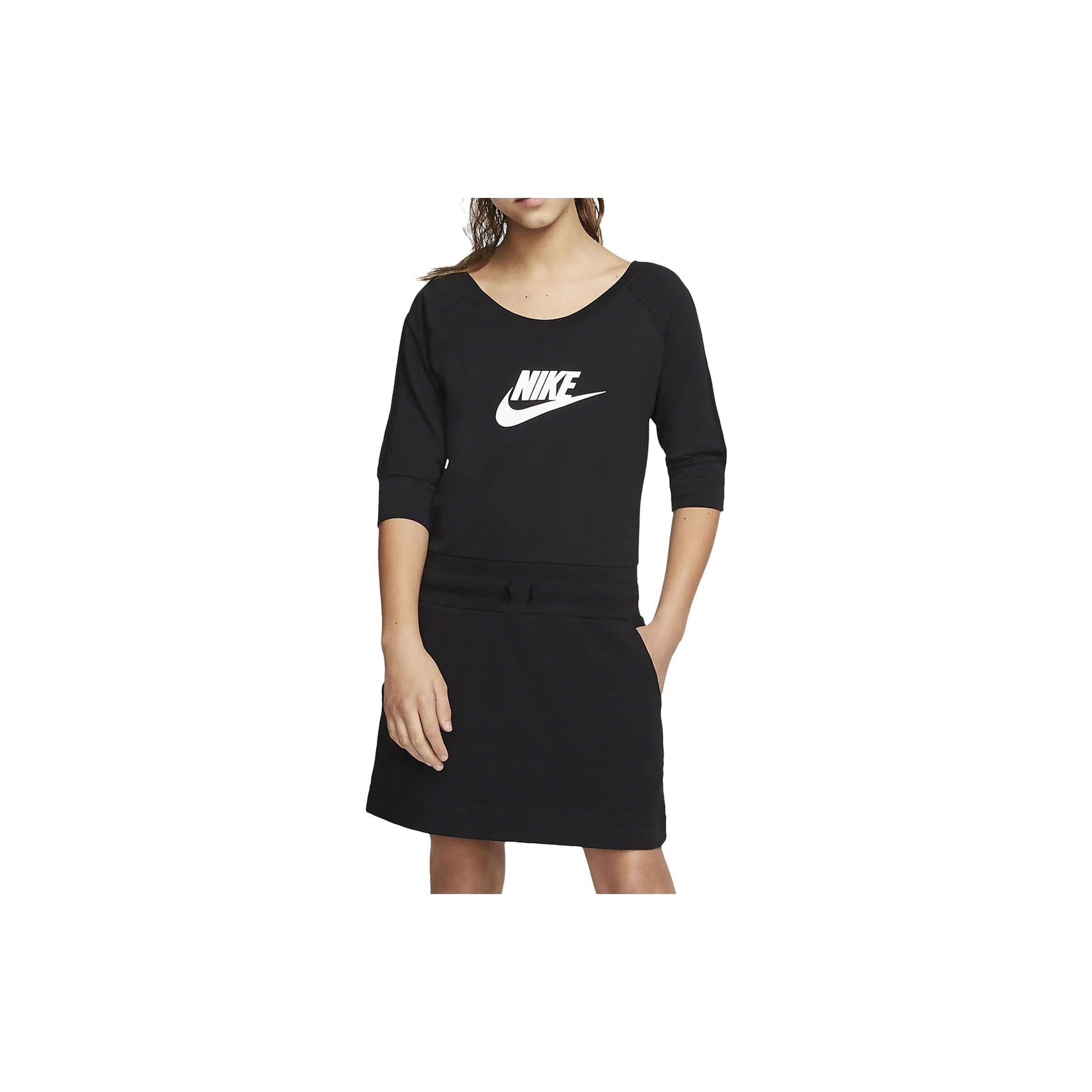 

Nike Logo Print Short Sleeve Dress Kids dresses Black CJ7433-010 S