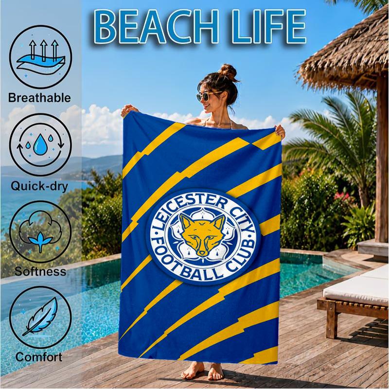 City Football Club Printed Microfiber Beach Towel, Soft And Absorbent, Quick-Dry, Ideal for Summer Travel, Beach Essential, Swimming Pool