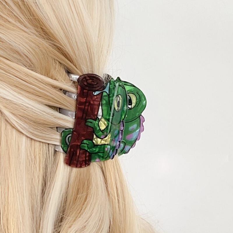 Mammoth Chameleon Hair Claw Adorable Animals Acrylic Hair Claw Clips Hair Accessories For Women Girls