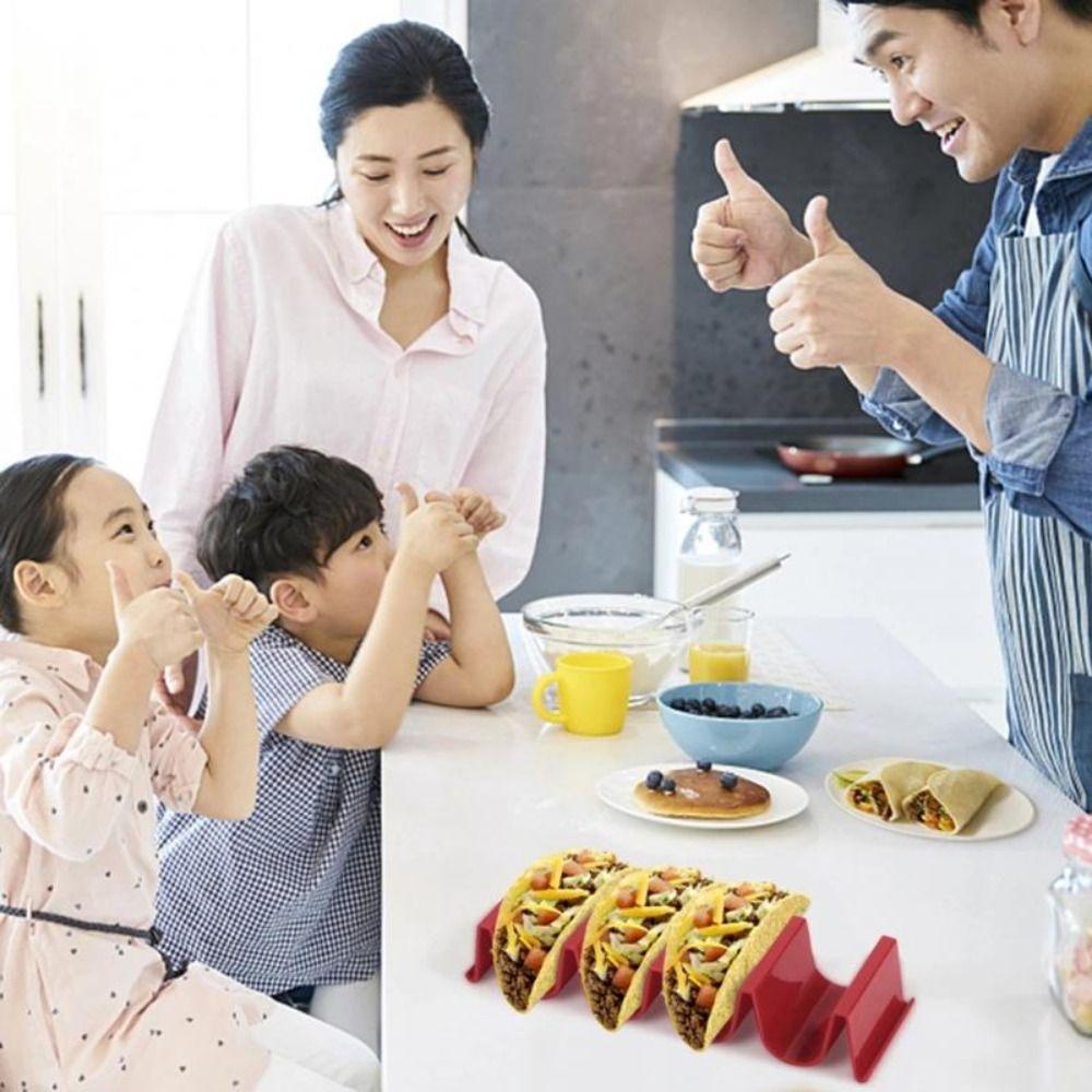 Restaurant Oven Wave Shaped Sturdy Plastic Taco Shell Stand Tortilla Tray Taco Holder Kitchen Tools