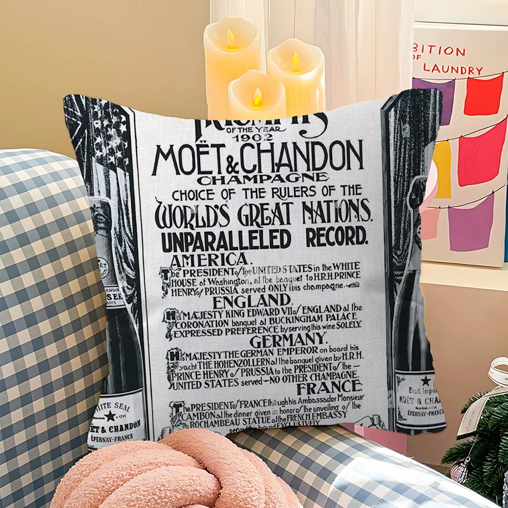 Brand M-Moet C-Chandon Luxury Maple Design Cushion Cover Happy Autumn Harvest Decor Holiday Decorati Pillow Cover
